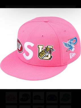 Supreme New Era Pink Mascots S Logo Pink Hat Brand New Size 7 3/8